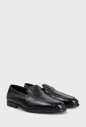 Шкіряні лофери з хутром Santoni 18829 225/0A2M Ціна