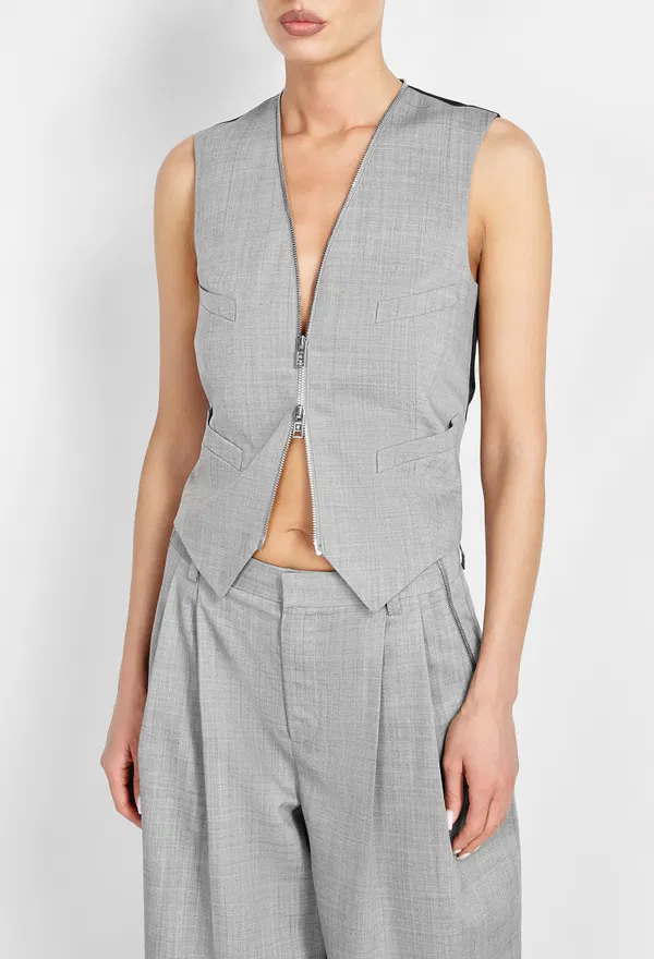 Серый шерстяной жилет alexanderwang 1WC3262778 226/9H7 оригинал
