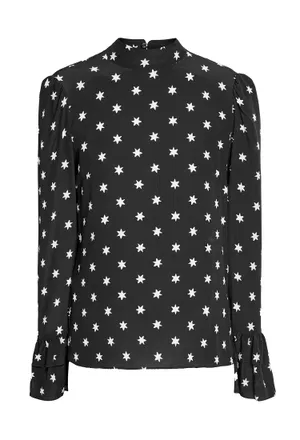 Шелковая блуза Erdem 31468 AW20_5960BSBC MARVINE TOP BABA STAR BLA BLACK / ECRU 220 Купить