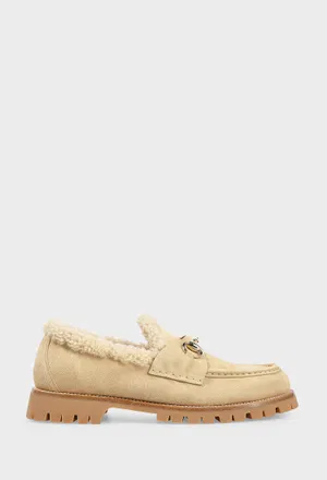 Замшевые лоферы с мехом MERINOS RICCIO Gucci 836060 225/0D6M Купить