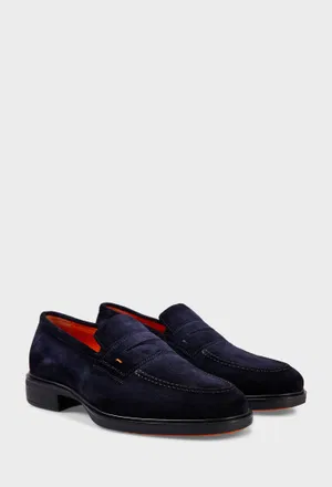 Замшевые лоферы Santoni 18964 126/0DQ Цена