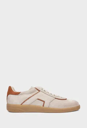 Женские бежевые замшевые кроссовки Santoni 61463 226/0D6 Купить