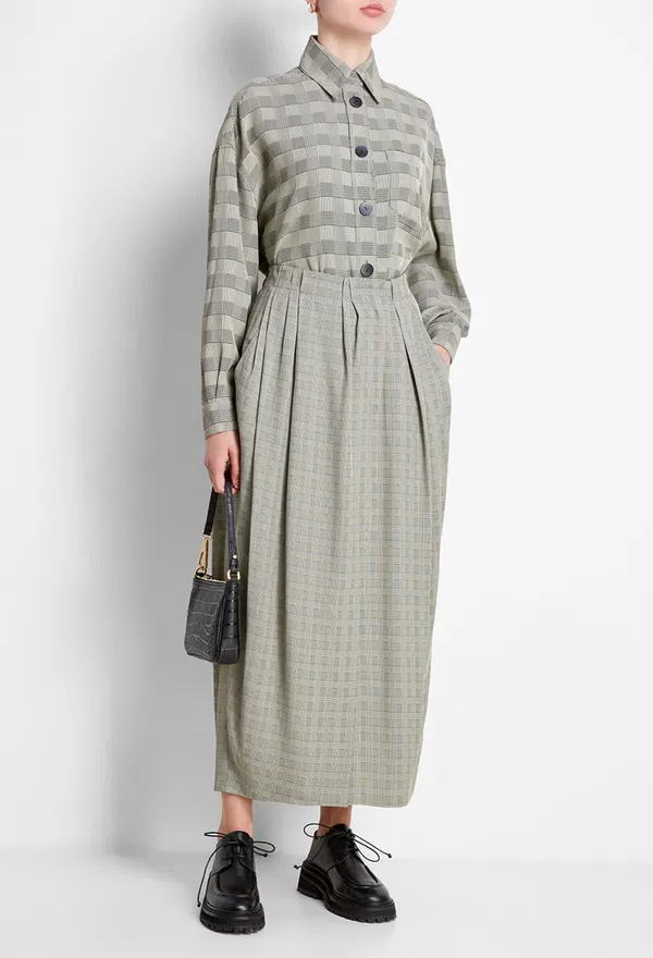 Юбка Vika Gazinskaya 31715 FW20-1835 BLACK/ BEIGE CHECK 220 Купить