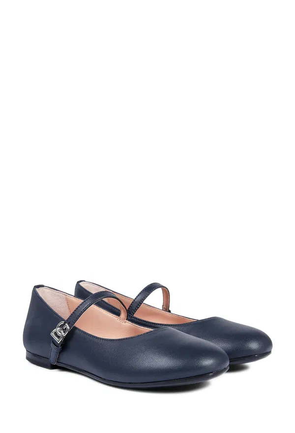 Дитячі темно-сині шкіряні балетки Dolce & Gabbana D11274 226/0Q Купити