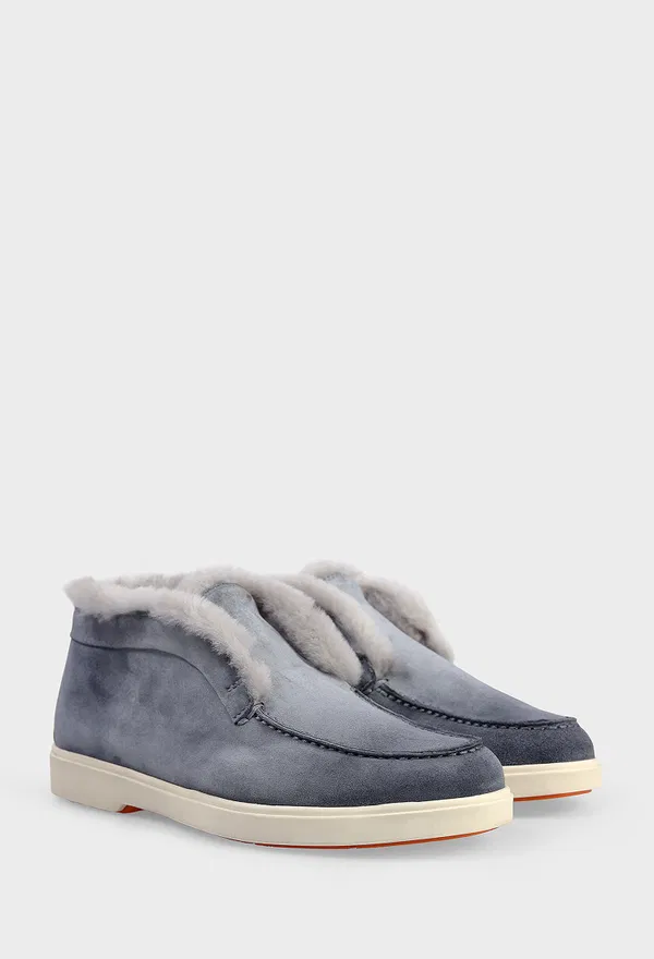 Замшевые дезерты с мехом Santoni 58457 225/0DGM Цена