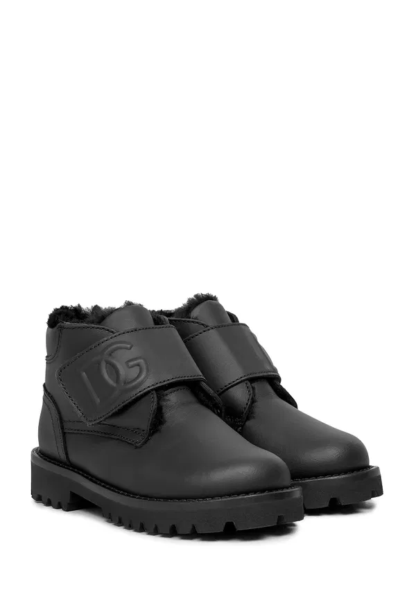 Шкіряні черевики з хутром Dolce & Gabbana DL0090 225/02M Купити