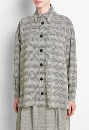 Рубашка Vika Gazinskaya 31718 FW20-1278 BLACK/ BEIGE CHECK 220 оригинал