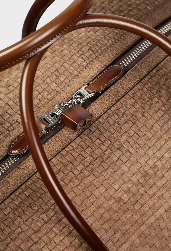 Замшевая дорожная сумка Santoni A2952 126/0D3 оригинал