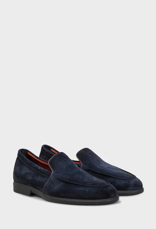 Замшевые лоферы MALIBU Santoni 18829 126/0DQ Цена