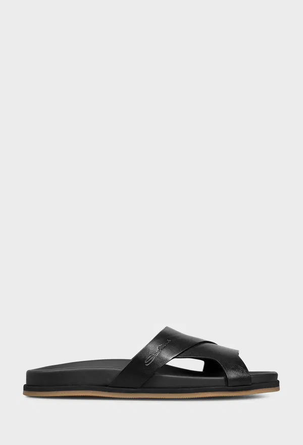 Кожаные шлепанцы Santoni 19059 126/0A2 Купить