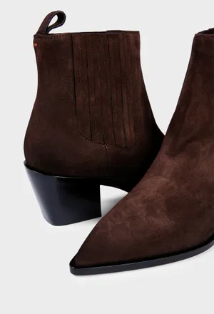 Темно-коричневые замшевые ботильоны Santoni 71799 226/0DW в Украине