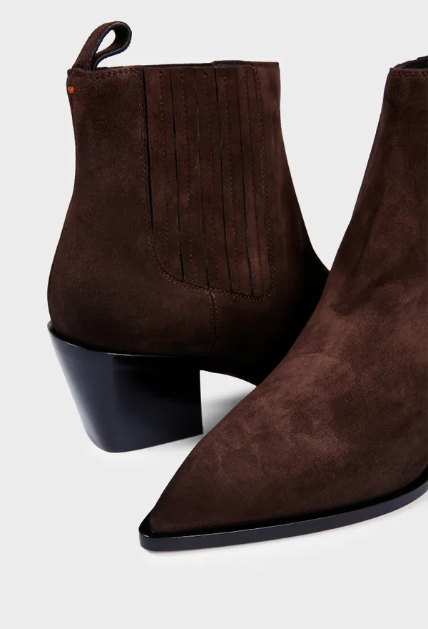 Темно-коричневые замшевые ботильоны Santoni 71799 226/0DW в Украине