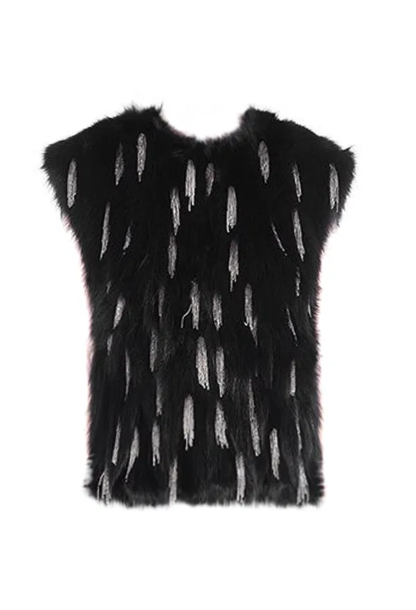 Жилет из меха лисы Saint Laurent 359578 214/3A2 Купить
