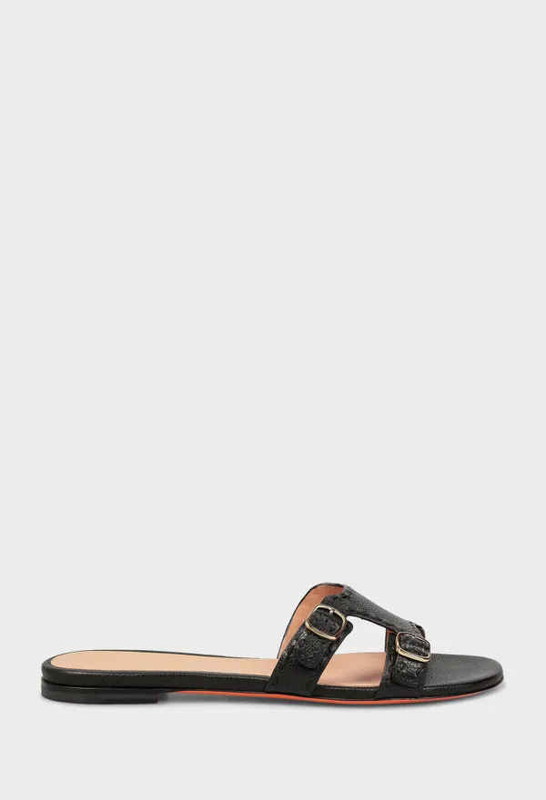 Кожаные шлепанцы Santoni 72114 126/0A2 Купить