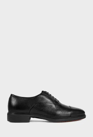 Мужские черные кожаные оксфорды Santoni 18957 226/0A2 Купить