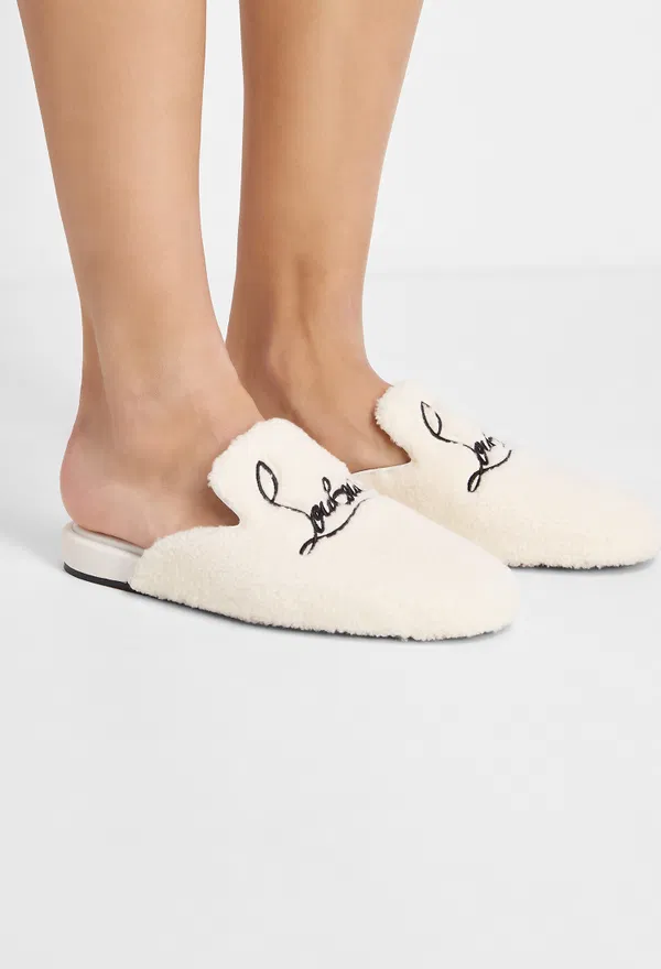 Слиперы с мехом Donna Christian Louboutin 3210973 221/9HE интернет-магазин