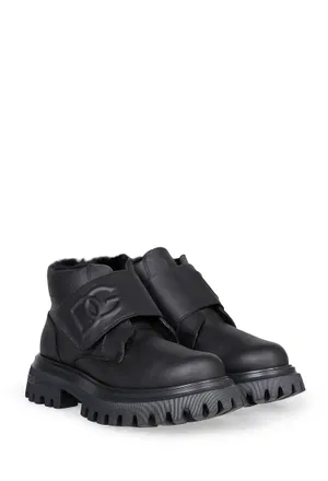 Шкіряні черевики з хутром Dolce & Gabbana DA5230 225/02M Купити