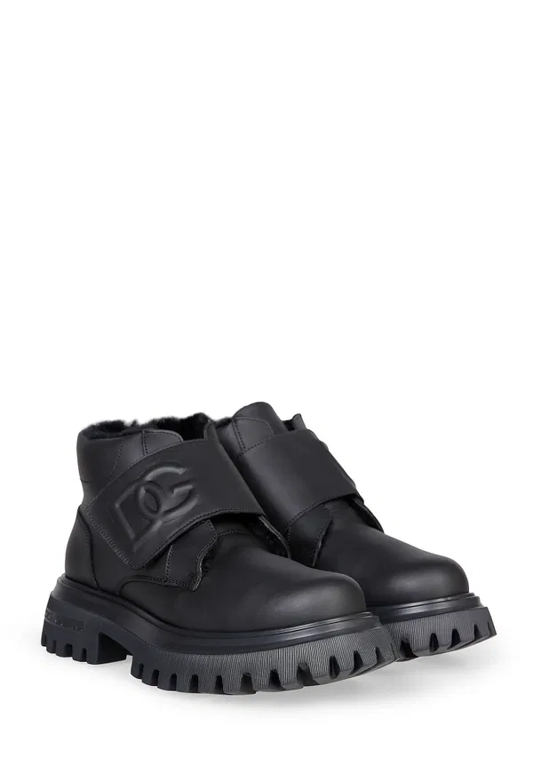 Шкіряні черевики з хутром Dolce & Gabbana DA5230 225/02M Купити