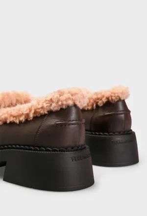 Шкіряні лофери з хутром CAMINIA FU FERRAGAMO 01K795 225/0AWM оригінал