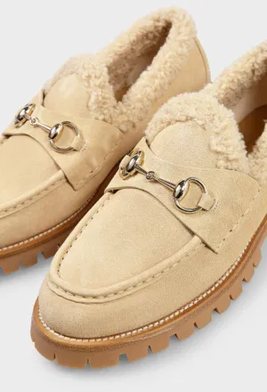 Замшевые лоферы с мехом MERINOS RICCIO Gucci 836060 225/0D6M в Украине
