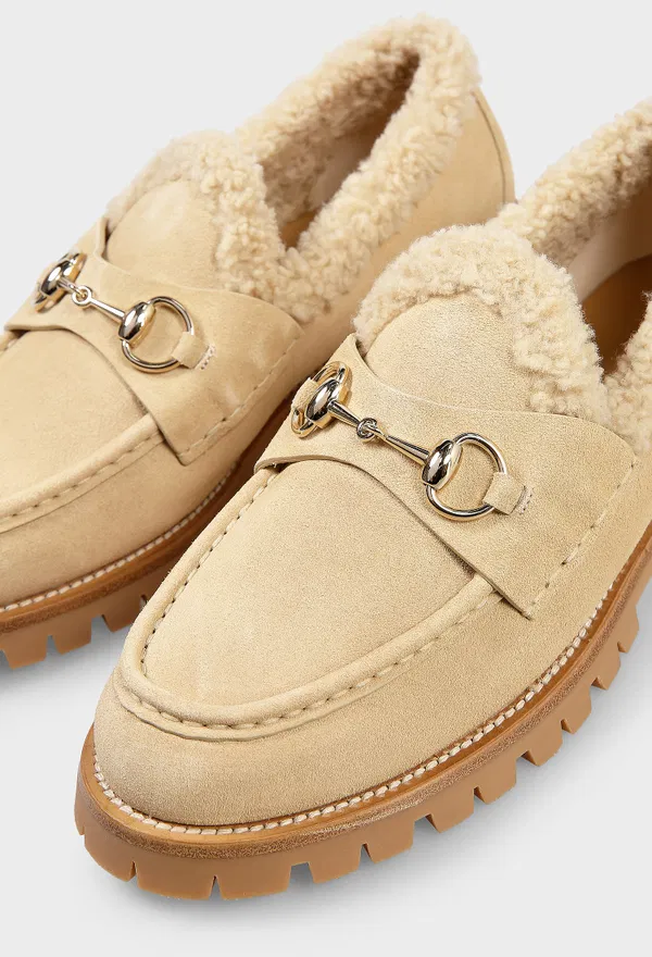 Замшевые лоферы с мехом MERINOS RICCIO Gucci 836060 225/0D6M в Украине