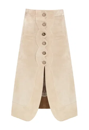 Замшева спідниця RABANNE 31036 20AFJU141LB0031 P252 BEIGE 220 Купити