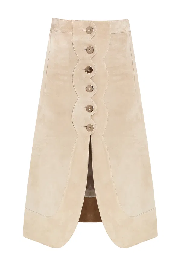 Замшевая юбка RABANNE 31036 20AFJU141LB0031 P252 BEIGE 220 Купить