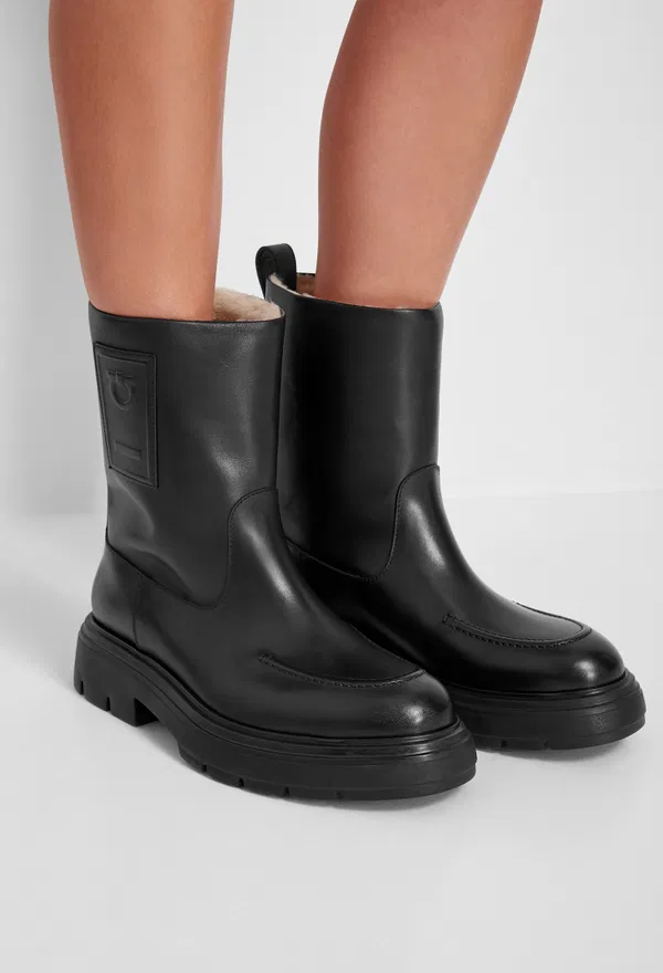 Шкіряні черевики TIRBA з хутром FERRAGAMO 01I830 224/0A2M фото