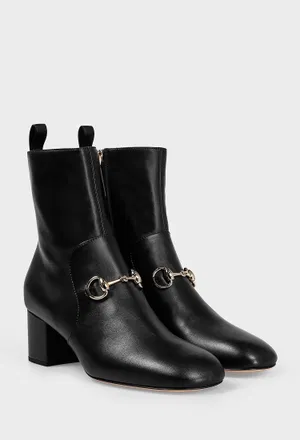 Кожаные ботильоны HORSEBIT Gucci 835808 225/0A2 Цена