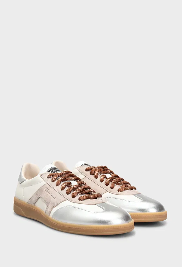 Кожаные кеды Santoni 61244 125/0A0 Цена