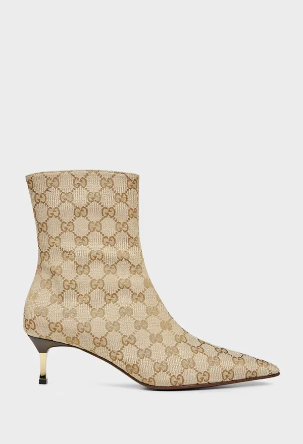 Бежевые ботильоны BOMBSHELL BOOTIE Gucci 865529 226/9G6 Купить