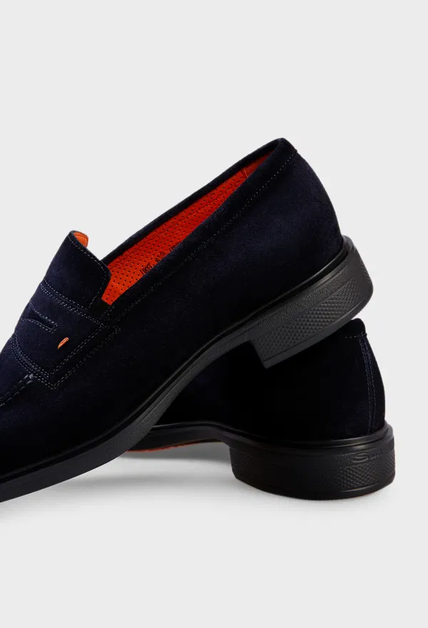 Замшевые лоферы Santoni 18964 126/0DQ оригинал