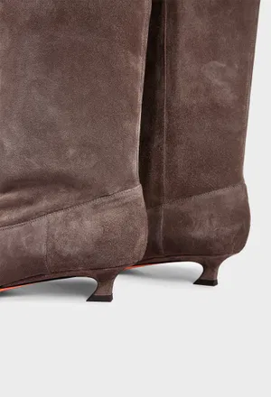 Бежеві замшеві ботфорти Santoni 72408 226/0D6 оригінал