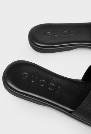 Кожаные шлепанцы NAPPA FARAN Gucci 874910 226/0A2 оригинал