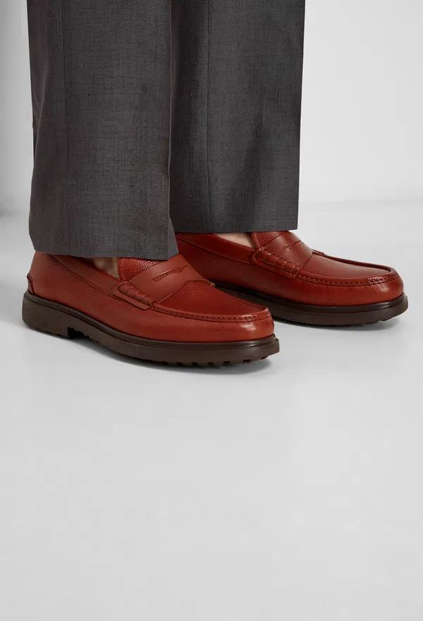 Кожаные лоферы FERRAGAMO 020233 123/0A3 фото