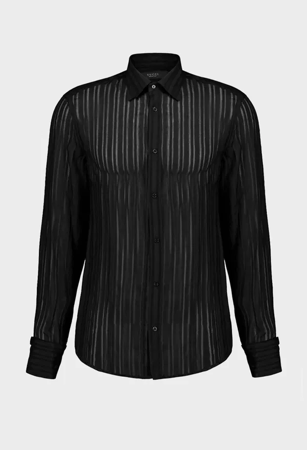 Чорна шовкова сорочка Gucci 865801 226/9C2 Купити