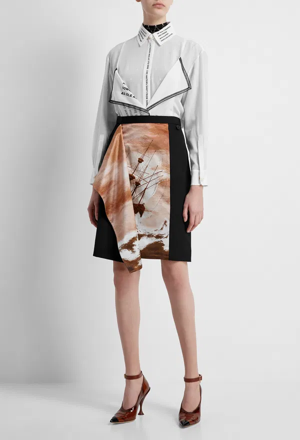Шерстяная юбка Burberry 561700 219/9H2 Купить