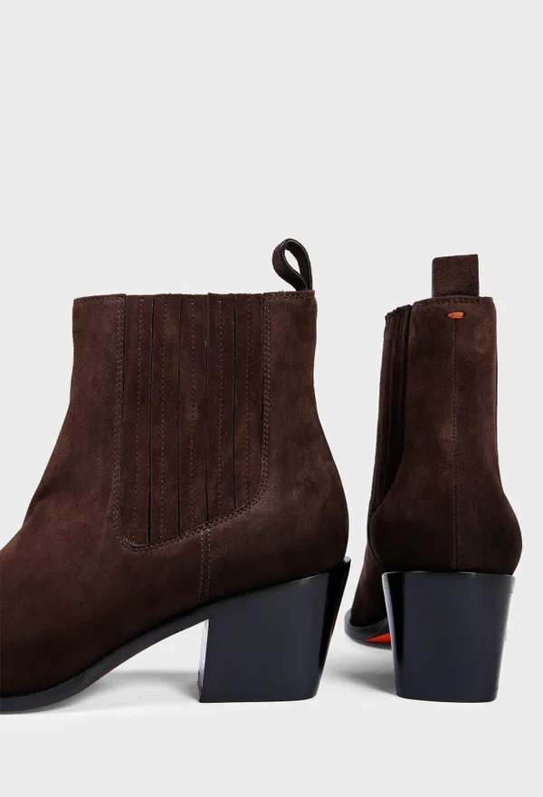 Темно-коричневые замшевые ботильоны Santoni 71799 226/0DW оригинал