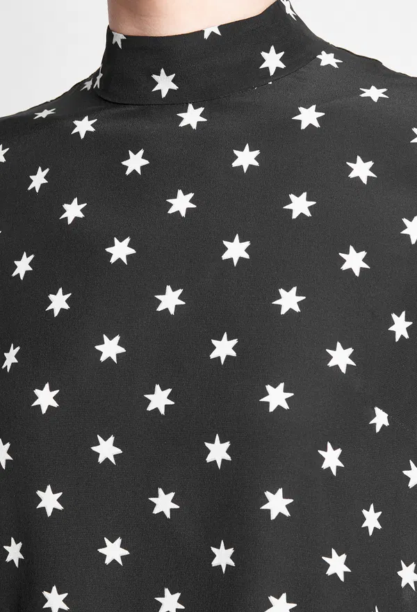 Шелковая блуза Erdem 31468 AW20_5960BSBC MARVINE TOP BABA STAR BLA BLACK / ECRU 220 фото