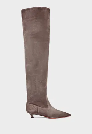 Бежеві замшеві ботфорти Santoni 72408 226/0D6 Купити