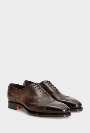 Шкіряні оксфорди Santoni 18885 224/0AW Ціна
