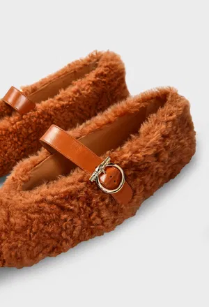 Балетки з хутром NENA FUR FERRAGAMO 01K586 225/3AT оригінал