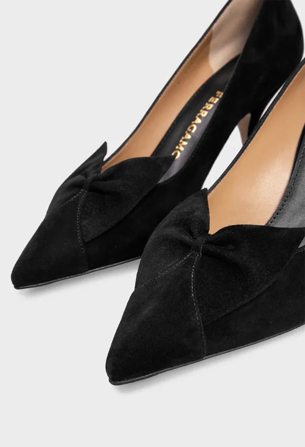 Замшевые лодочки BOW PUMP FERRAGAMO 01K026 225/0D2 в Украине