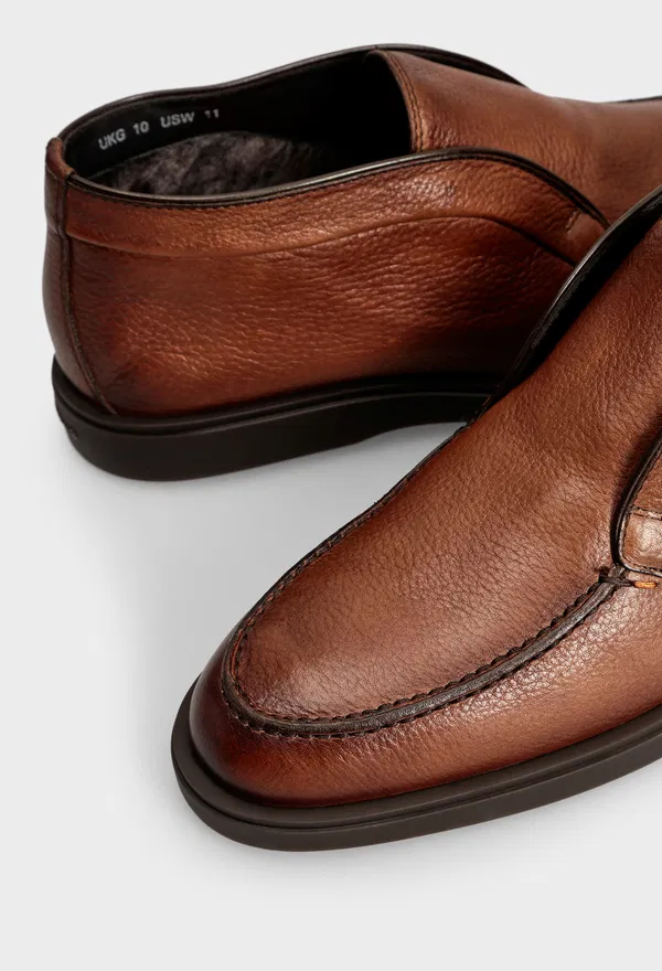 Шкіряні дезерти з хутром Santoni 17823 224/0A3M в Україні