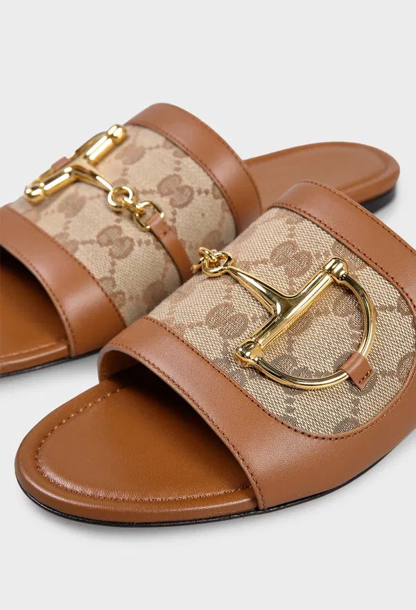 Шкіряні шльопанці HORSEBIT Gucci 834427 225/1I3 в Україні