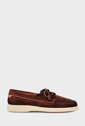 Замшеві топсайдери Santoni 19050 126/0DW Купити