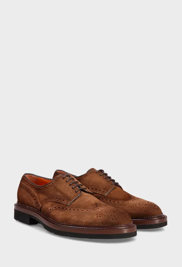 Замшевые дерби Santoni 15761 225/0D3 Цена