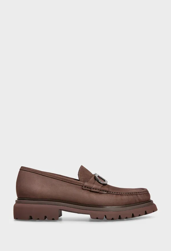 Лоферы из нубука GANCINI FERRAGAMO 028249 225/0E3 Цена