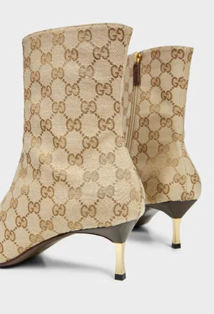 Бежевые ботильоны BOMBSHELL BOOTIE Gucci 865529 226/9G6 оригинал