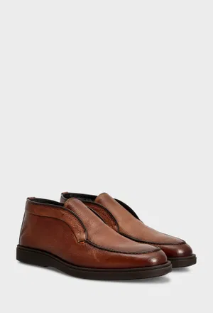 Шкіряні дезерти з хутром Santoni 17823 224/0A3M Ціна